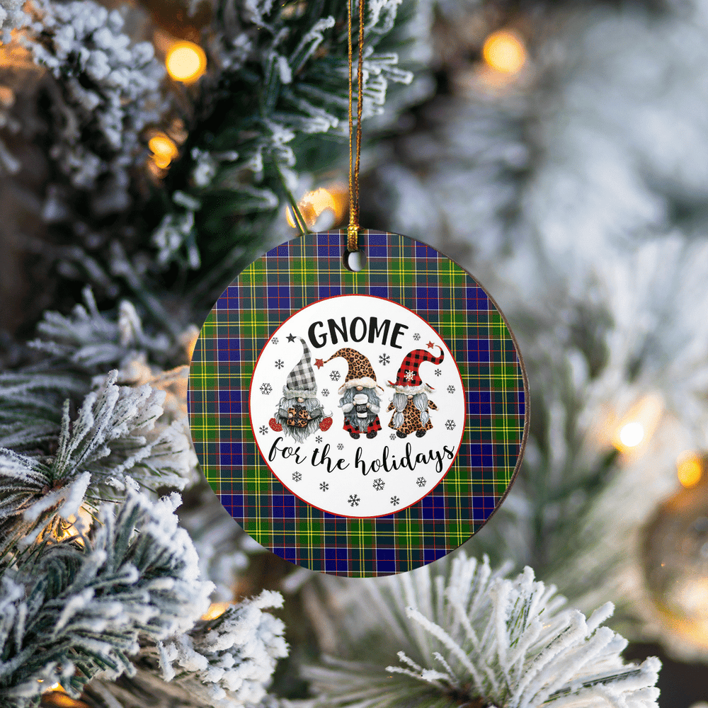 Clan Arnott Tartan Gnome Round Ceramic Ornament WC58 Arnott Tartan Tartan Christmas