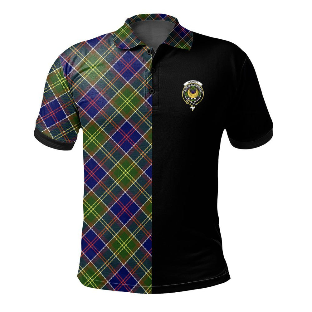 Clan Arnott Tartan Polo Shirt Half of Me - Cross Style NU53 Arnott Tartan Tartan Polo