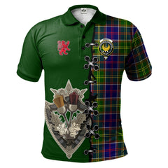 Clan Arnott Tartan Polo Shirt - Lion Rampant And Celtic Thistle Style RU74 Arnott Tartan Tartan Polo