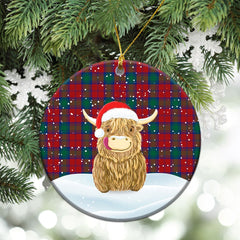 Clan Auchinleck Tartan Christmas Ceramic Ornament Highland Cows Style OT57 Auchinleck Tartan Tartan Ornament