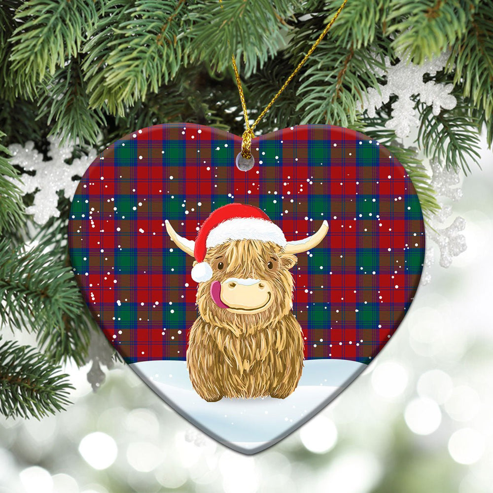 Clan Auchinleck Tartan Christmas Ceramic Ornament Highland Cows Style OT57 Auchinleck Tartan Tartan Ornament