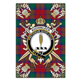 Clan Auchinleck Tartan Crest Black Garden Flag - Gold Thistle GJ30 Clan Auchinleck Tartan Today