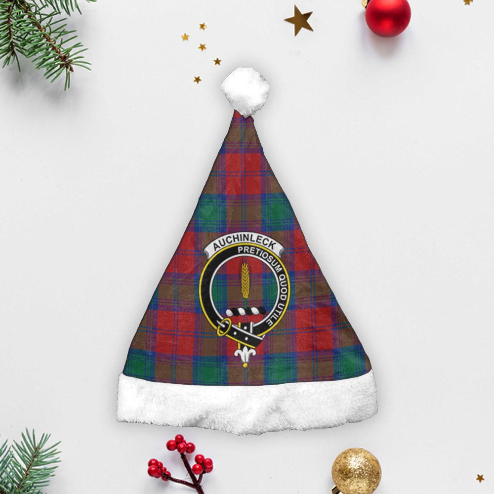 Clan Auchinleck Tartan Crest Christmas Santa Hat SI50 Auchinleck Tartan Tartan Santa Hat
