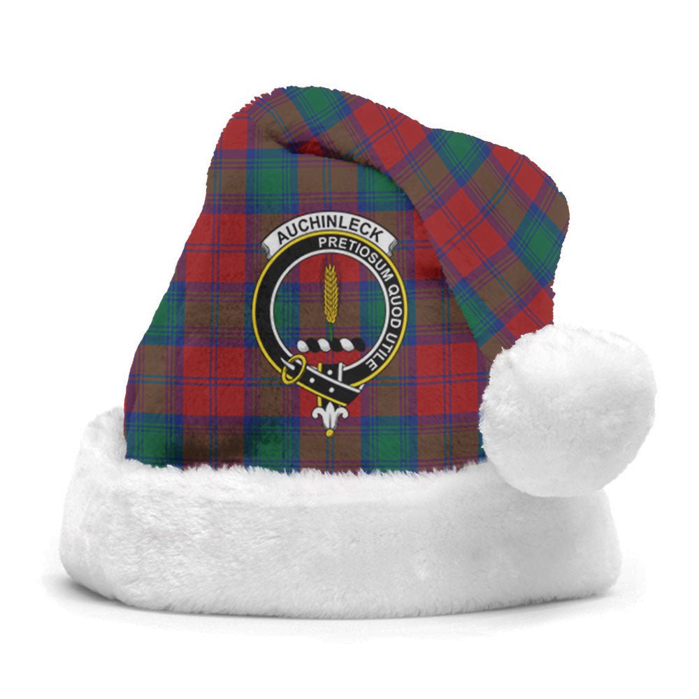 Clan Auchinleck Tartan Crest Christmas Santa Hat SI50 Auchinleck Tartan Tartan Santa Hat