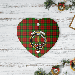 Clan Auchinleck Tartan Crest Heart Ceramic Ornament KW27 Auchinleck Tartan Tartan Christmas