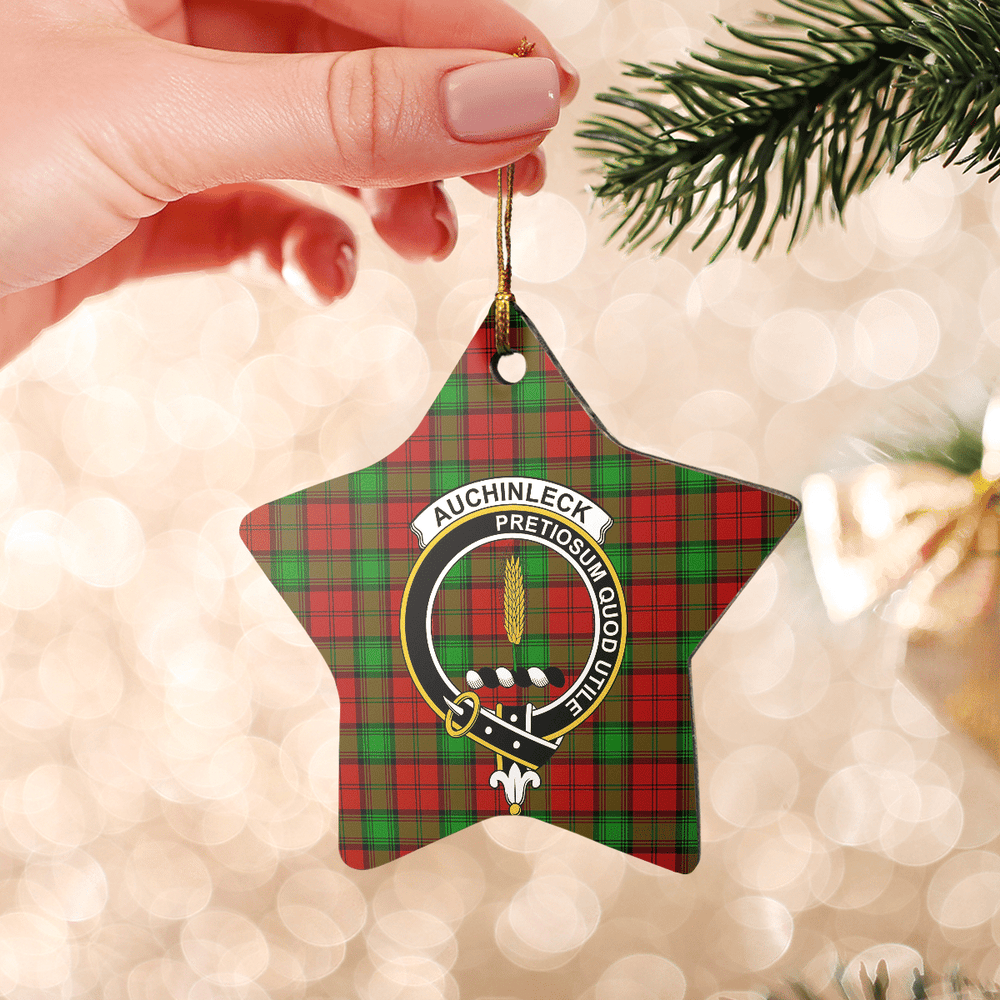 Clan Auchinleck Tartan Crest Star Ceramic Ornament AE47 Auchinleck Tartan Tartan Christmas