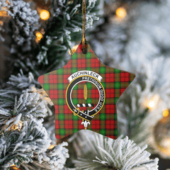 Clan Auchinleck Tartan Crest Star Ceramic Ornament AE47 Auchinleck Tartan Tartan Christmas