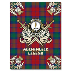 Clan Auchinleck Tartan Gold Courage Symbol Blanket YZ59 Clan Auchinleck Tartan Today