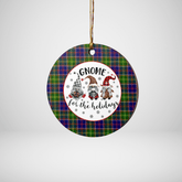 Clan Ayrshire District Tartan Gnome Round Ceramic Ornament YB92 Ayrshire District Tartan Tartan Christmas