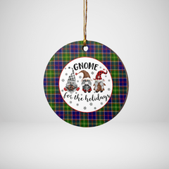 Clan Ayrshire District Tartan Gnome Round Ceramic Ornament YB92 Ayrshire District Tartan Tartan Christmas