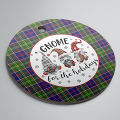 Clan Ayrshire District Tartan Gnome Round Ceramic Ornament YB92 Ayrshire District Tartan Tartan Christmas