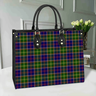 Clan Ayrshire District Tartan Leather Bag