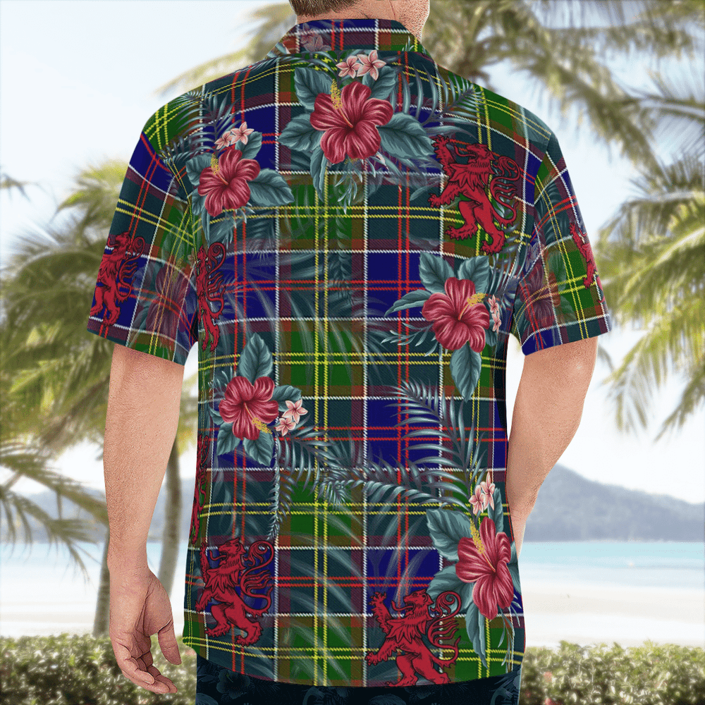 Clan Ayrshire District Tartan Scottish Lion Hawaiian Shirt SK79 Ayrshire District Tartan Tartan Hawaii Shirt