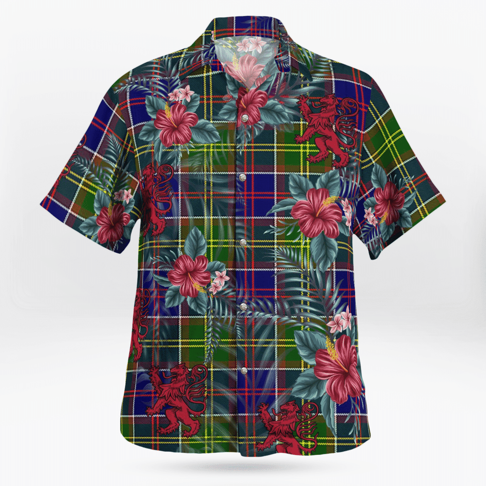 Clan Ayrshire District Tartan Scottish Lion Hawaiian Shirt SK79 Ayrshire District Tartan Tartan Hawaii Shirt