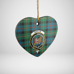 Clan Baillie Ancient Tartan Crest Heart Ceramic Ornament HX50 Baillie Ancient Tartan Tartan Christmas