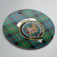Clan Baillie Ancient Tartan Crest Round Ceramic Ornament XP57 Baillie Ancient Tartan Tartan Christmas