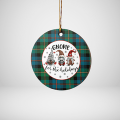 Clan Baillie Ancient Tartan Gnome Round Ceramic Ornament AF61 Baillie Ancient Tartan Tartan Christmas