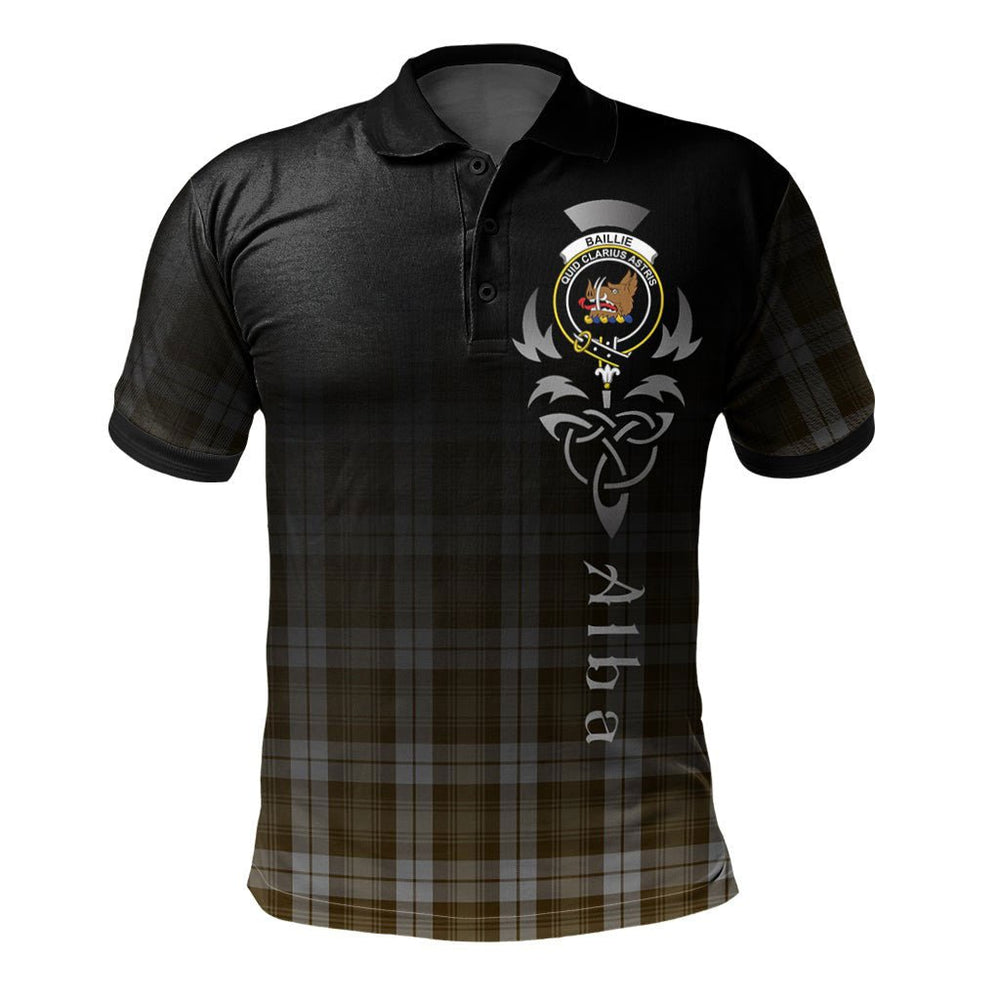 Clan Baillie Dress Tartan Polo Shirt - Alba Celtic Style SZ83 Baillie Dress Tartan Tartan Polo