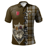 Clan Baillie Dress Tartan Polo Shirt - Lion Rampant And Celtic Thistle Style AT32 Baillie Dress Tartan Tartan Polo