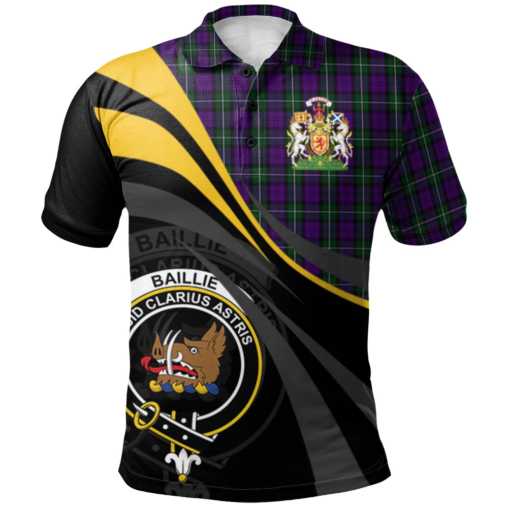 Clan Baillie Highland Society Tartan Polo Shirt - Royal Coat Of Arms Style JF41 Baillie Highland Society Tartan Tartan Polo