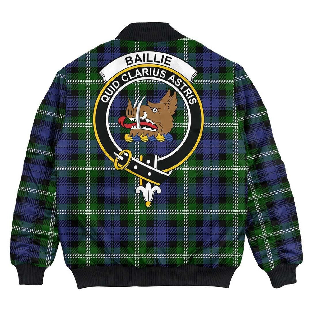 Clan Baillie Modern Tartan Crest Bomber Jacket YM92 Baillie Modern Tartan Tartan Bomber Jacket