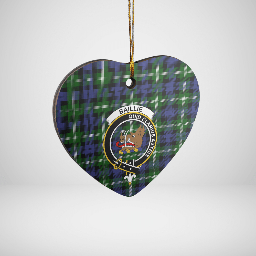 Clan Baillie Modern Tartan Crest Heart Ceramic Ornament DJ76 Baillie Modern Tartan Tartan Christmas