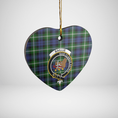 Clan Baillie Modern Tartan Crest Heart Ceramic Ornament DJ76 Baillie Modern Tartan Tartan Christmas