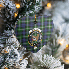 Clan Baillie Modern Tartan Crest Heart Ceramic Ornament DJ76 Baillie Modern Tartan Tartan Christmas