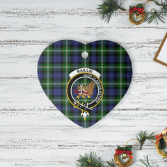 Clan Baillie Modern Tartan Crest Heart Ceramic Ornament DJ76 Baillie Modern Tartan Tartan Christmas