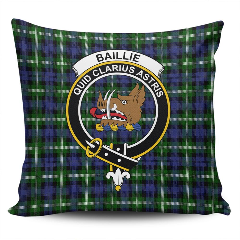 Clan Baillie Modern Tartan Crest Pillow Cover ID60 Clan Baillie Tartan Today
