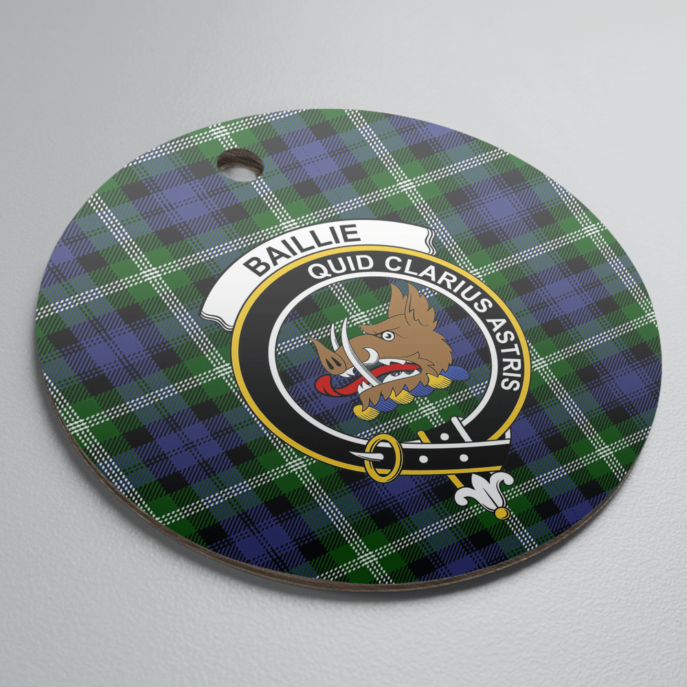 Clan Baillie Modern Tartan Crest Round Ceramic Ornament YT16 Baillie Modern Tartan Tartan Christmas