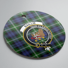 Clan Baillie Modern Tartan Crest Round Ceramic Ornament YT16 Baillie Modern Tartan Tartan Christmas
