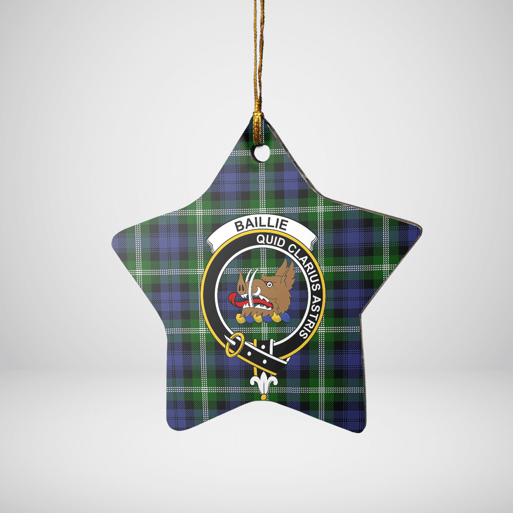 Clan Baillie Modern Tartan Crest Star Ceramic Ornament CR44 Baillie Modern Tartan Tartan Christmas