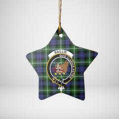 Clan Baillie Modern Tartan Crest Star Ceramic Ornament CR44 Baillie Modern Tartan Tartan Christmas