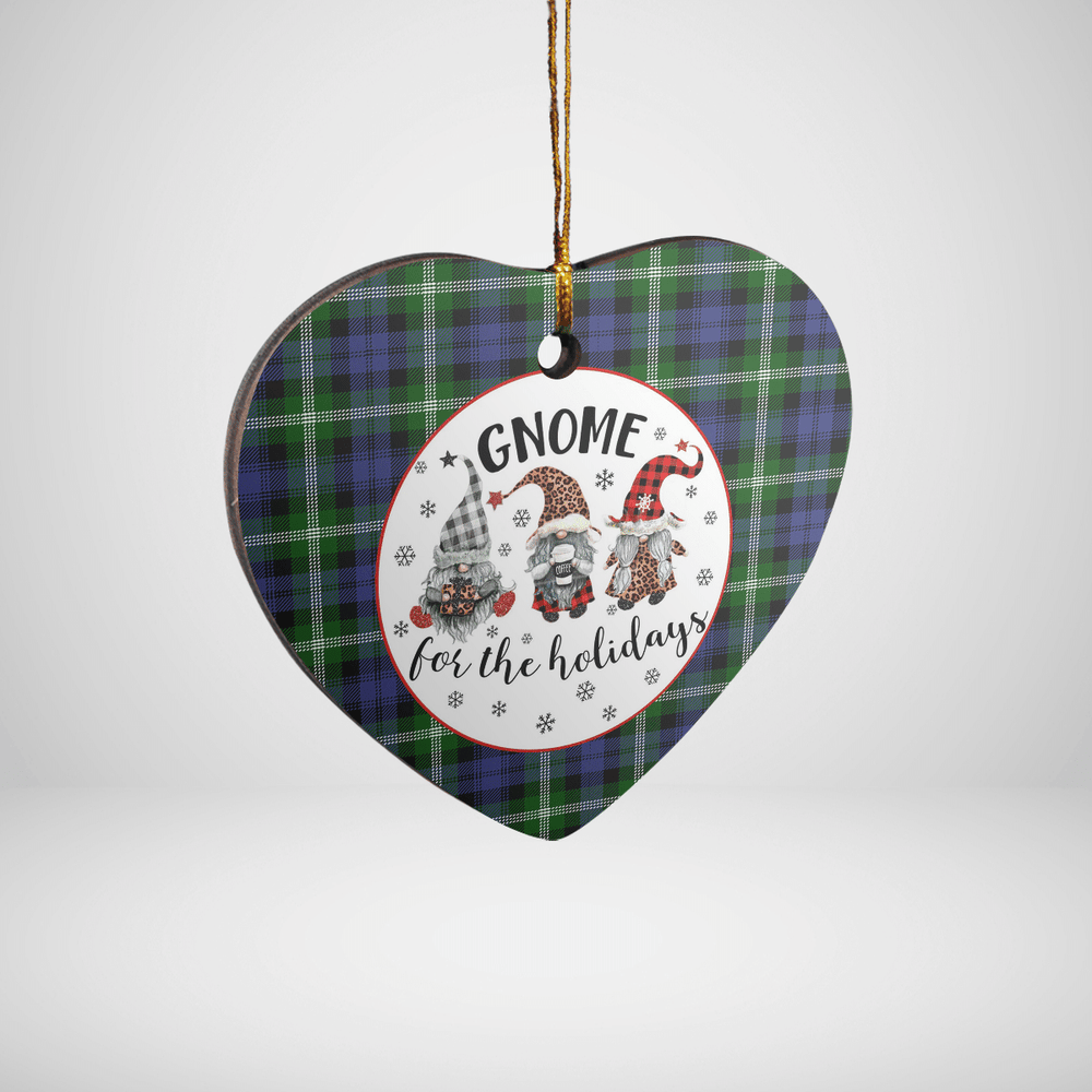 Clan Baillie Modern Tartan Gnome Heart Ceramic Ornament LW42 Baillie Modern Tartan Gnome Tartan Christmas