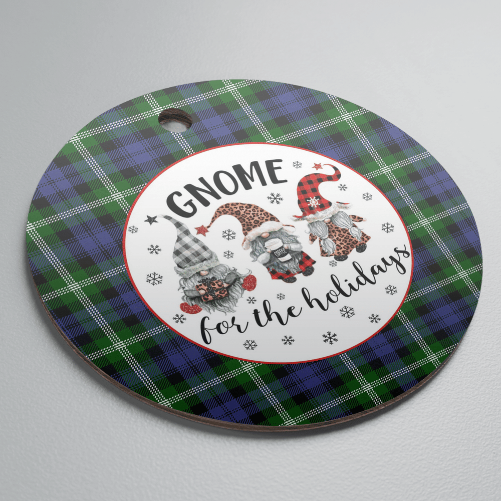 Clan Baillie Modern Tartan Gnome Round Ceramic Ornament AG42 Baillie Modern Tartan Tartan Christmas
