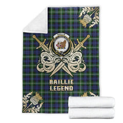 Clan Baillie Modern Tartan Gold Courage Symbol Blanket OB58 Clan Baillie Tartan Today