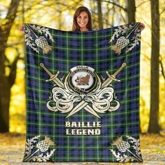 Clan Baillie Modern Tartan Gold Courage Symbol Blanket OB58 Clan Baillie Tartan Today