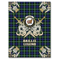 Clan Baillie Modern Tartan Gold Courage Symbol Blanket OB58 Clan Baillie Tartan Today