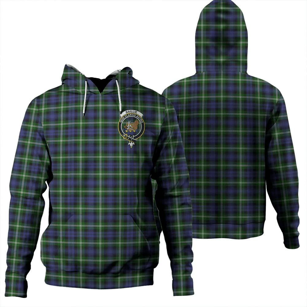 Clan Baillie Modern Tartan Hoodie Crest JFCKDWEY-1 Baillie Modern Tartan Hoodies