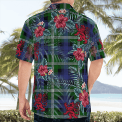 Clan Baillie Modern Tartan Scottish Lion Hawaiian Shirt VO35 Baillie Modern Tartan Tartan Hawaii Shirt