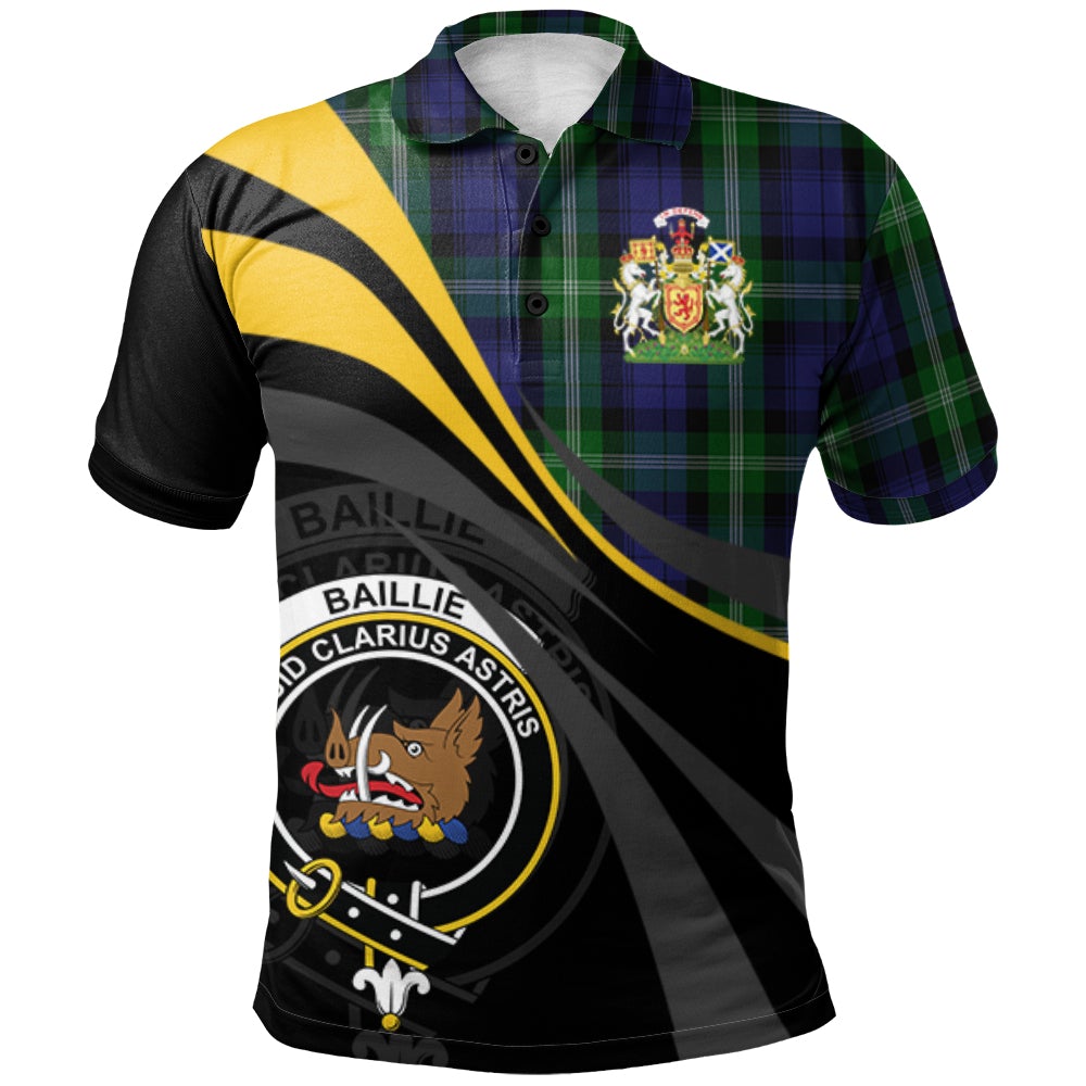 Clan Baillie of Polkemmet Tartan Polo Shirt - Royal Coat Of Arms Style XW74 Baillie of Polkemmet Tartan Tartan Polo