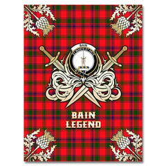 Clan Bain Tartan Gold Courage Symbol Blanket DH59 Clan Bain Tartan Today