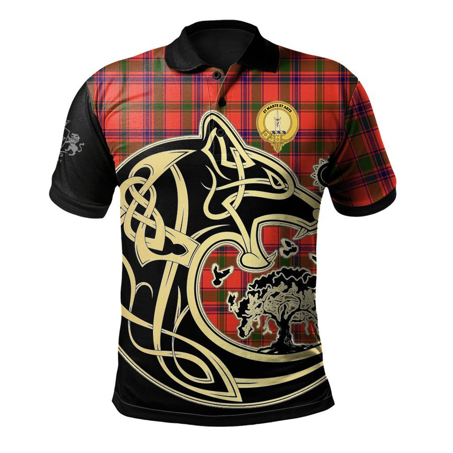 Clan Bain Tartan Polo Shirt Viking Wolf SJ56 Bain Tartan Tartan Polo