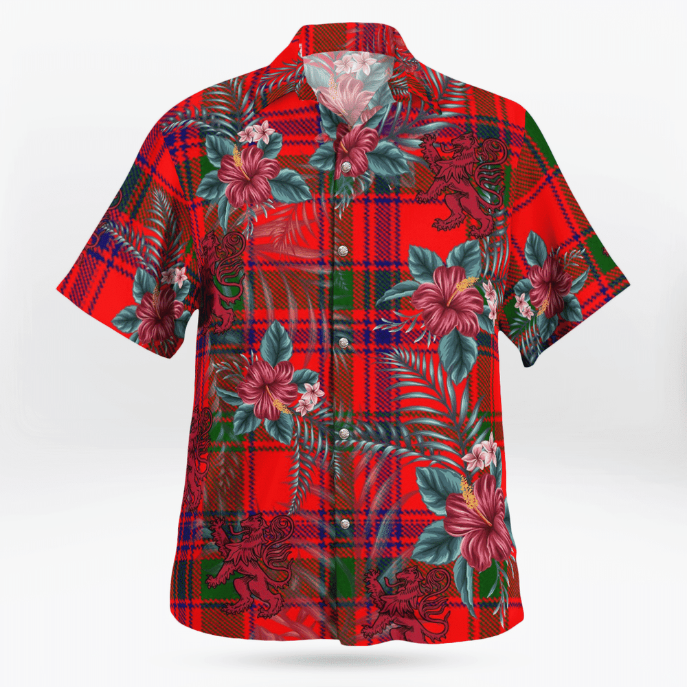 Clan Bain Tartan Scottish Lion Hawaiian Shirt TZ19 Bain Tartan Tartan Hawaii Shirt