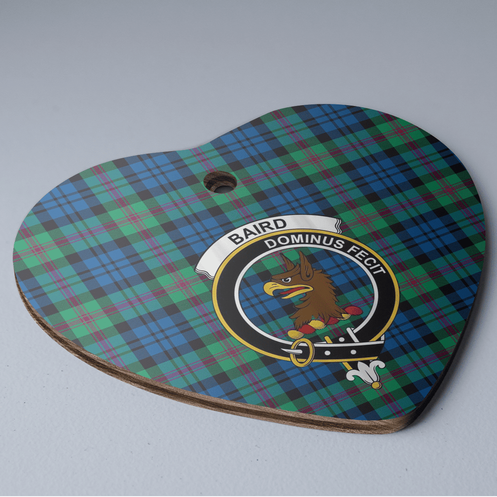 Clan Baird Ancient Tartan Crest Heart Ceramic Ornament UQ11 Baird Ancient Tartan Tartan Christmas