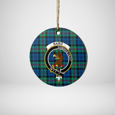 Clan Baird Ancient Tartan Crest Round Ceramic Ornament KT36 Baird Ancient Tartan Tartan Christmas