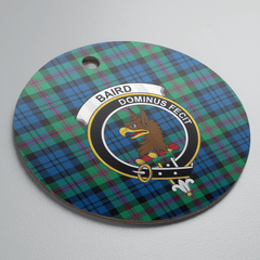 Clan Baird Ancient Tartan Crest Round Ceramic Ornament KT36 Baird Ancient Tartan Tartan Christmas