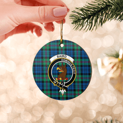 Clan Baird Ancient Tartan Crest Round Ceramic Ornament KT36 Baird Ancient Tartan Tartan Christmas