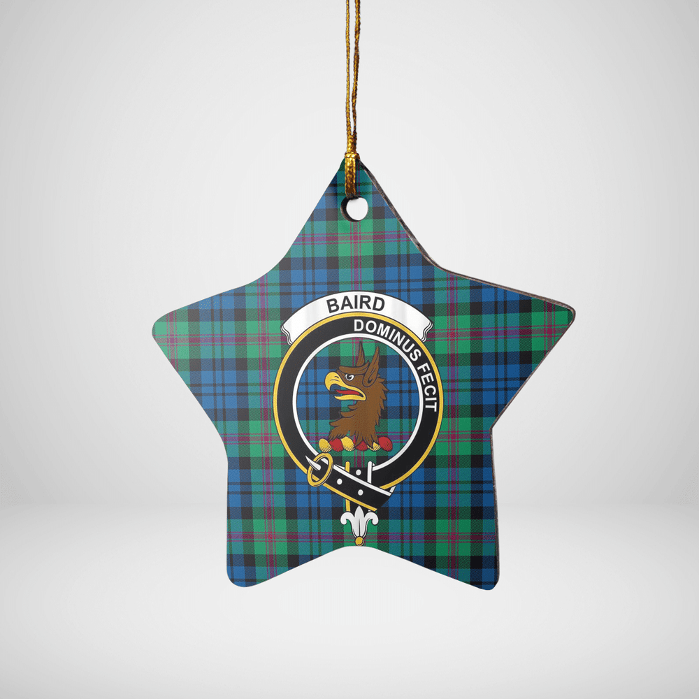 Clan Baird Ancient Tartan Crest Star Ceramic Ornament ZK17 Baird Ancient Tartan Tartan Christmas